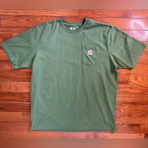 Carhartt Pocket T-Shirt Green Workwear Men’s 2XL Tall Loose Fit